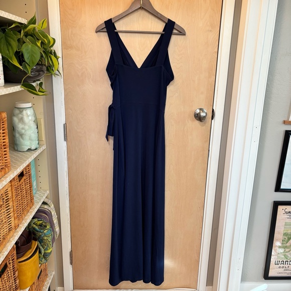 41 Hawthorn Strapless Faux Wrap Pullover Navy Dress Large Business Casual Travel - Picture 5 of 8